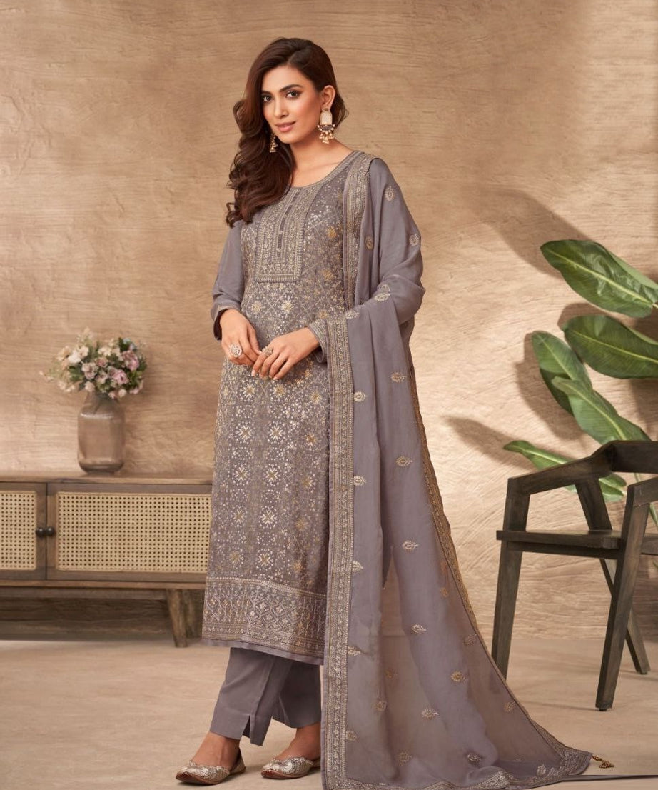 Designer Pure Viscose Dola Jacquard Dress Material