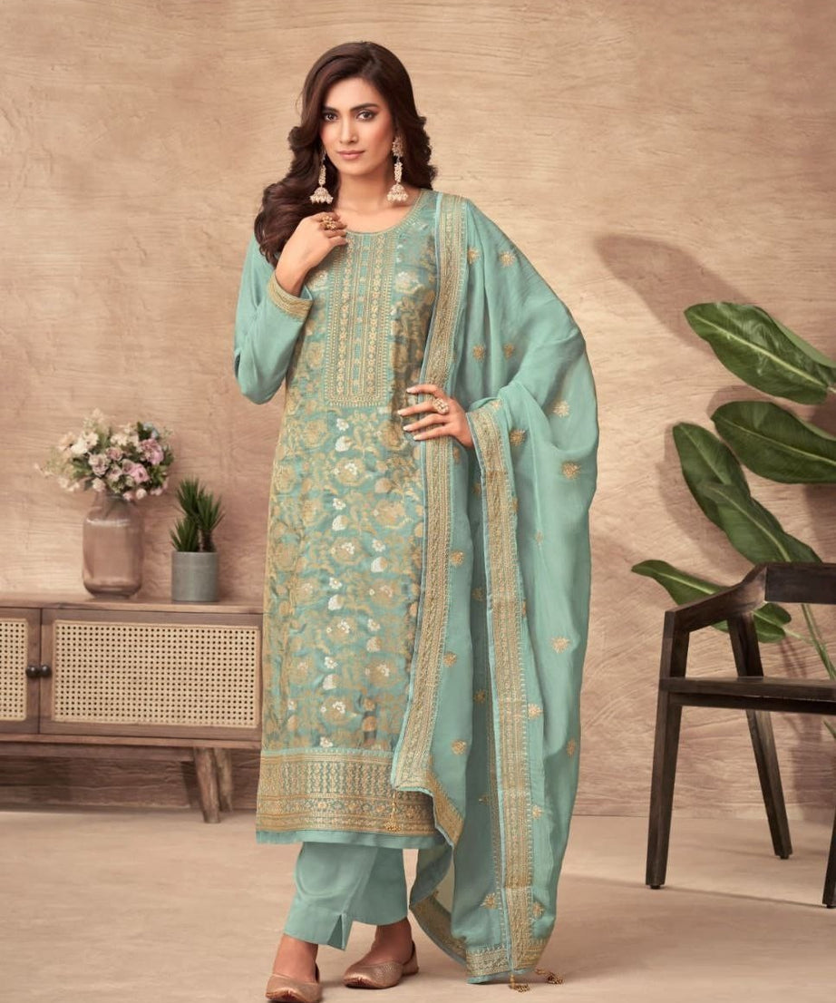 Designer Pure Viscose Dola Jacquard Dress Material