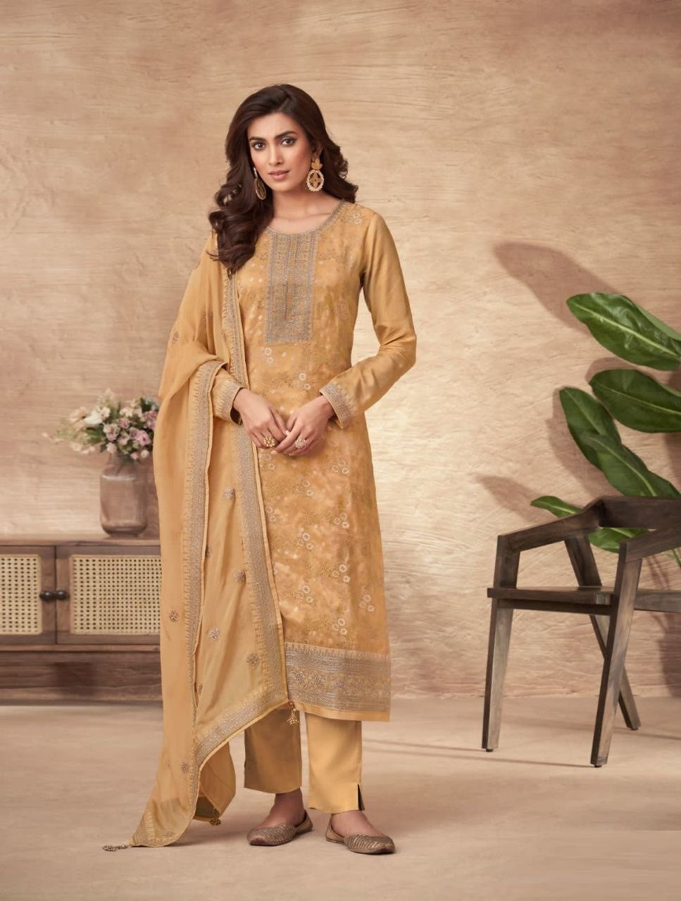 Designer Pure Viscose Dola Jacquard Dress Material