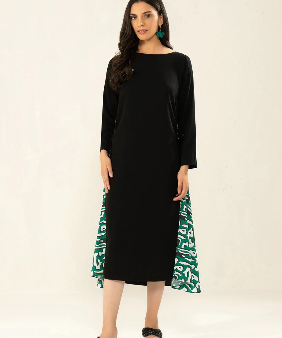 Black Colour Designer Casual Wear Viscose Rayon Dress