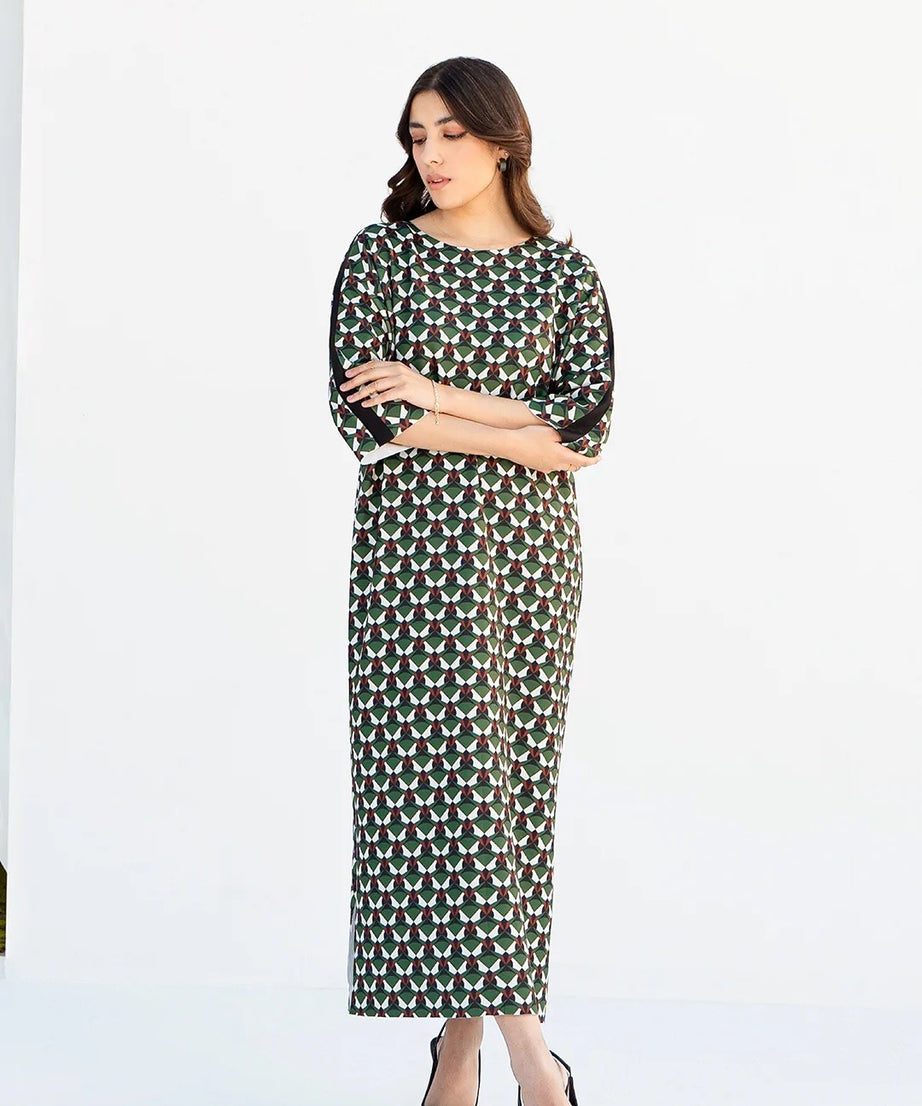 Green Colour Designer Casual Wear Korean BSY Dress