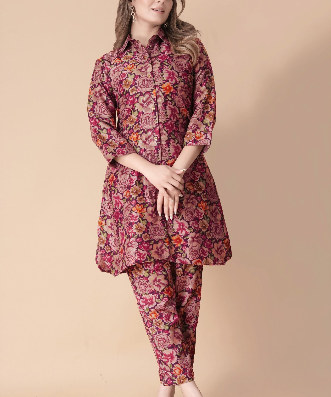 Floral Print Tunic & Pants Co-Ord Set