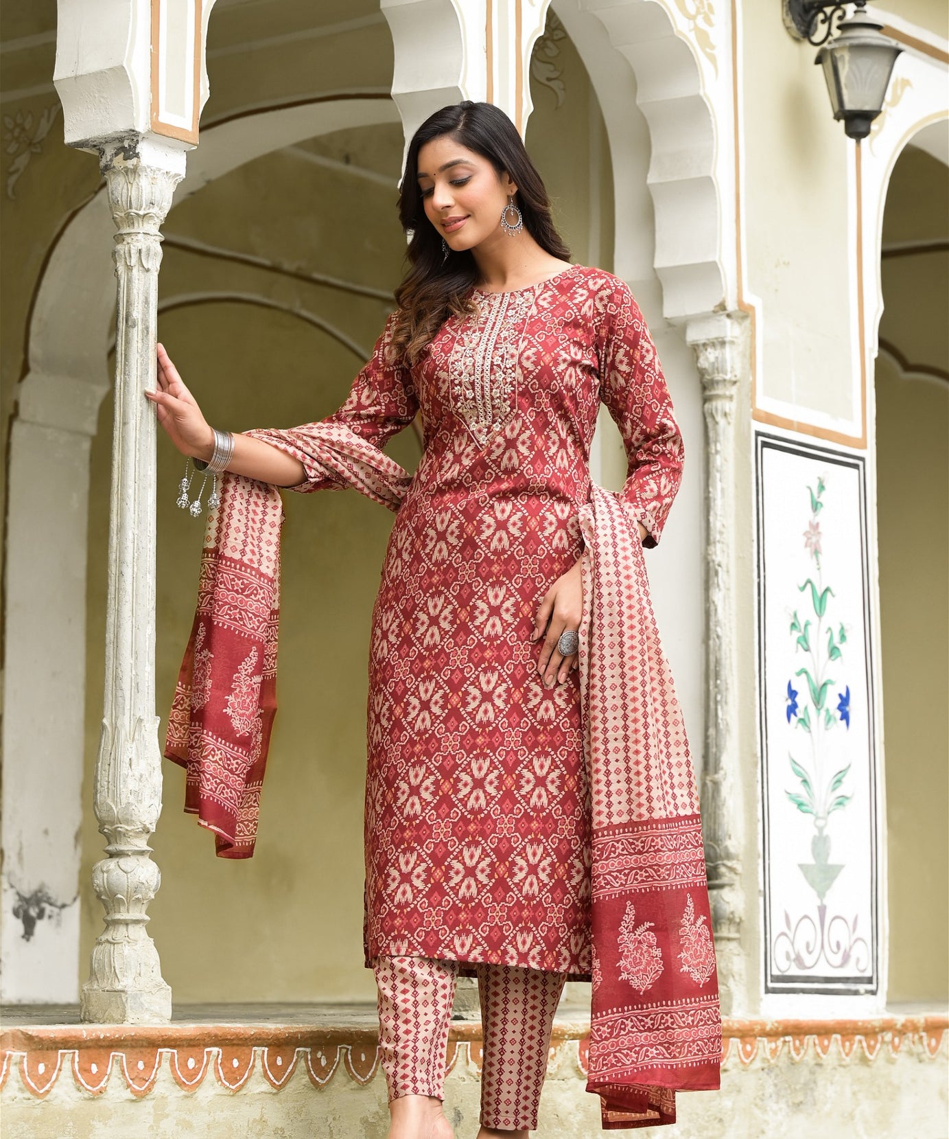 Beautiful and Simple Daily Wear Kurta Set with Dupatta and Bottoms