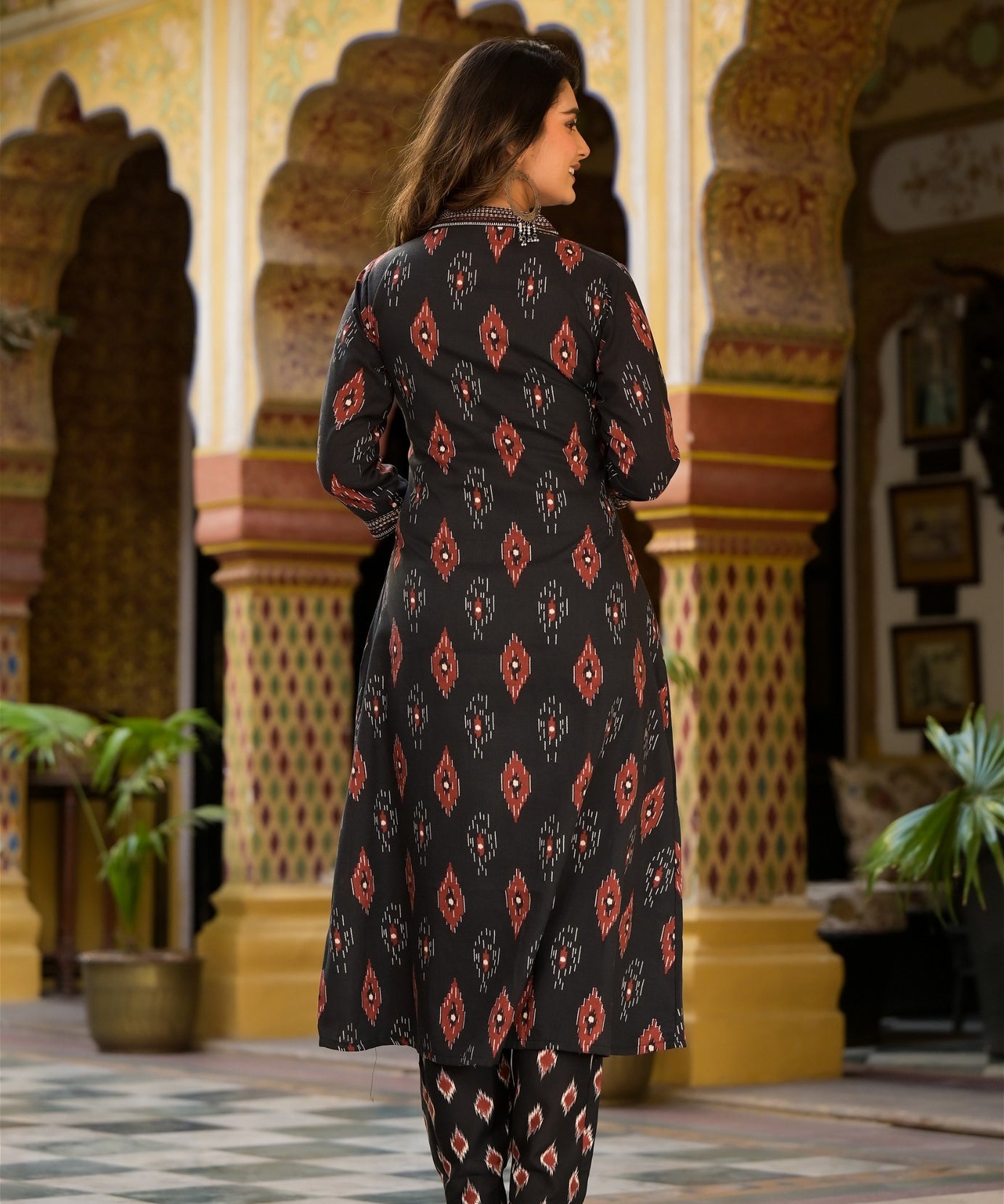 Women Block Printed designer Kurta set with Bottom and Duppata