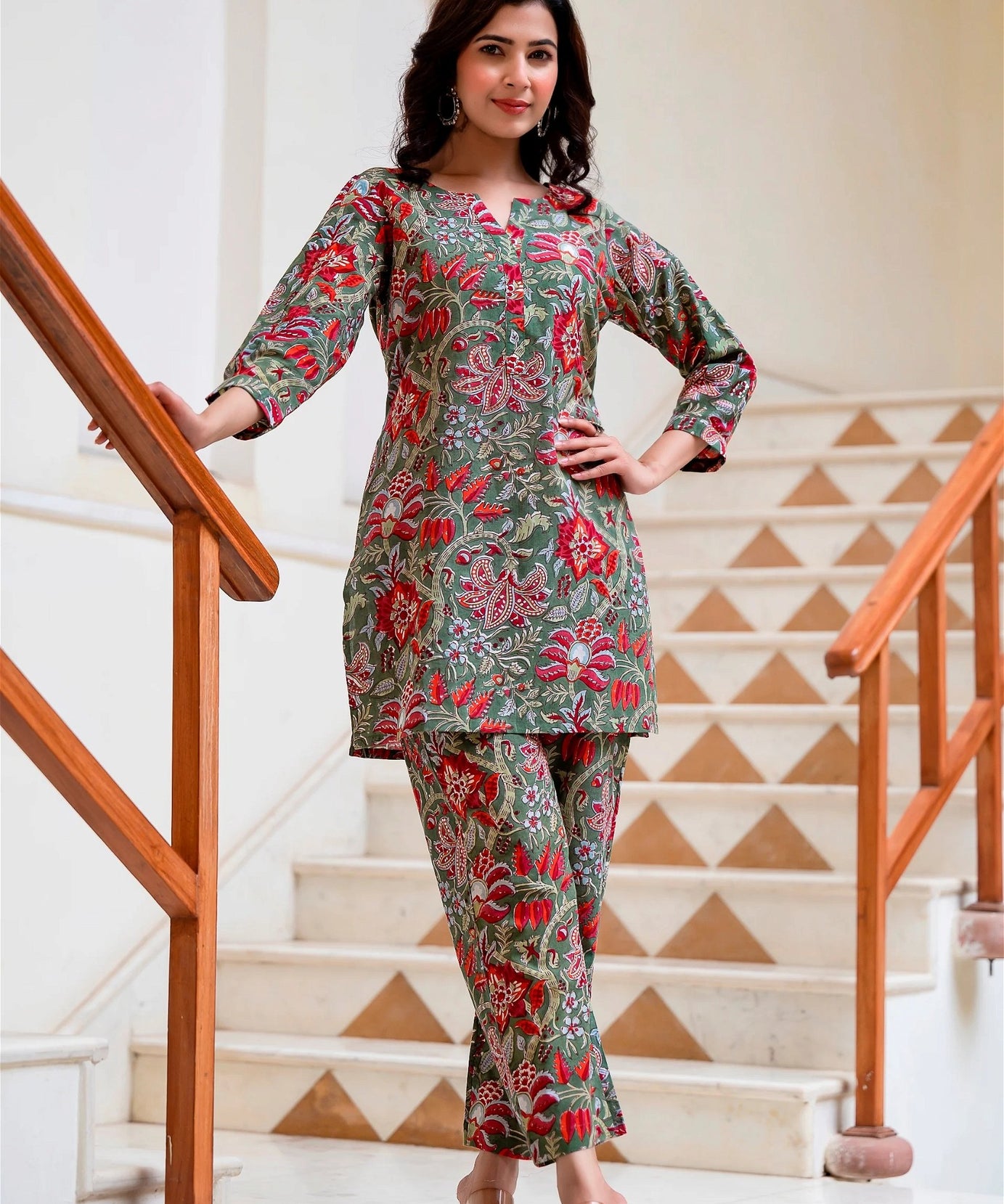 Floral Designer Printed Co-ord set For Women