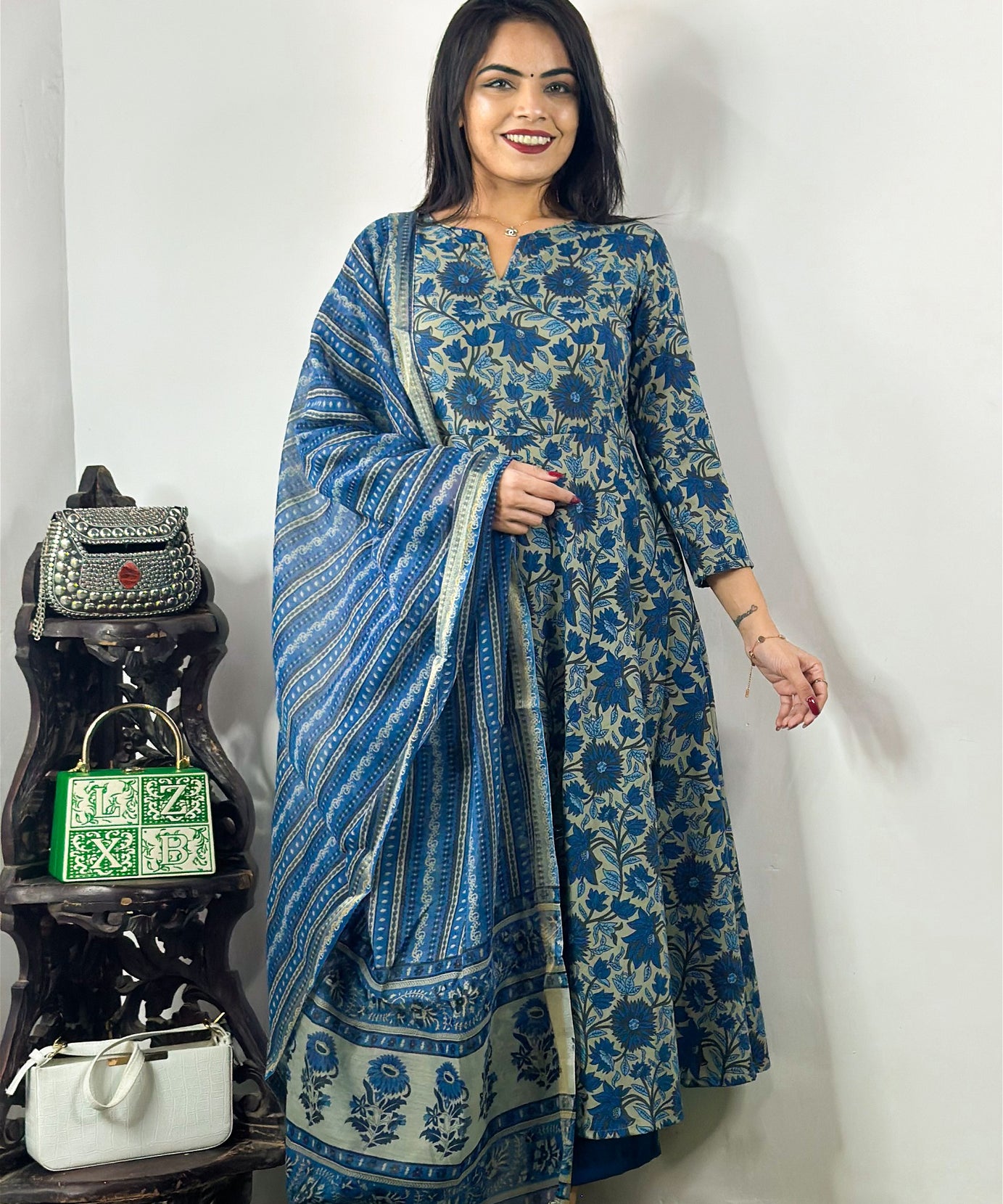 Beautiful Design Rayon Suit With Bottom And Dupatta